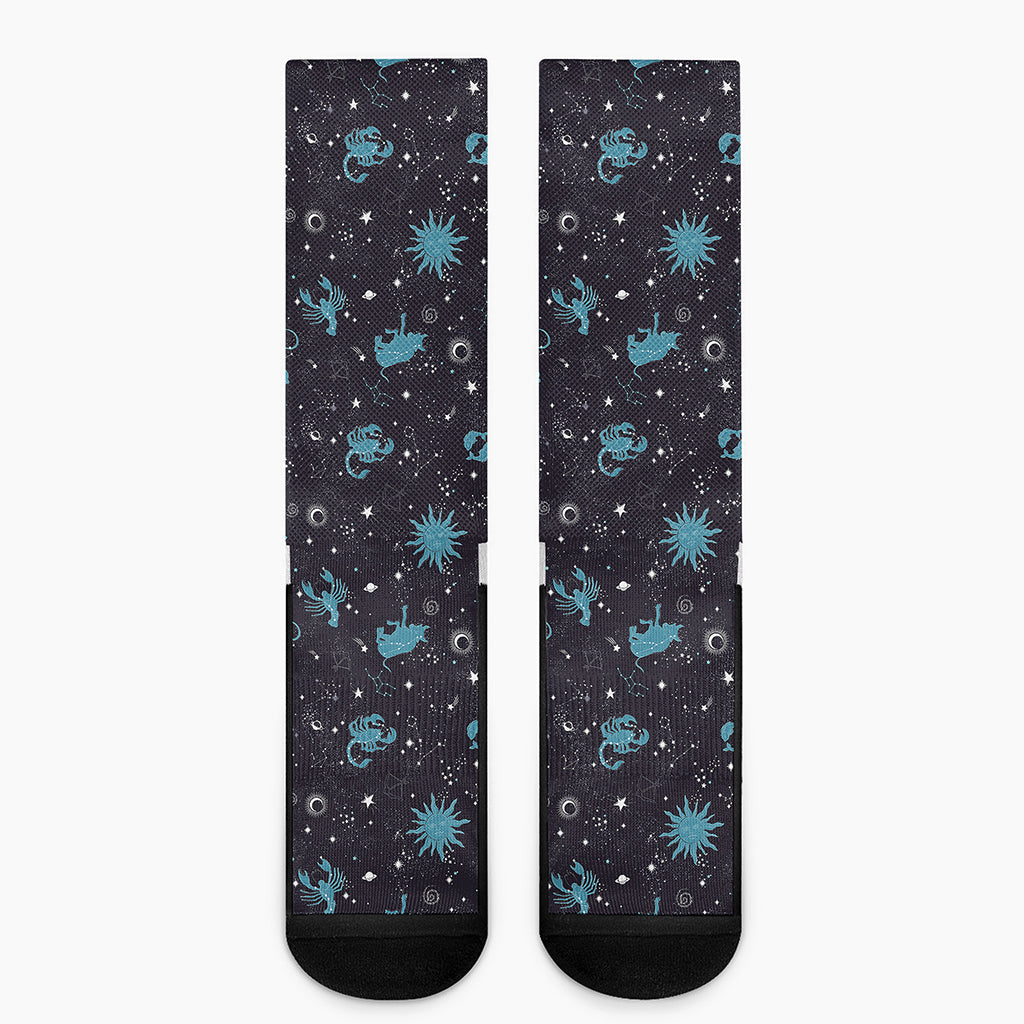 Constellation Zodiac Signs Pattern Print Crew Socks