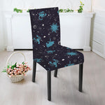 Constellation Zodiac Signs Pattern Print Dining Chair Slipcover