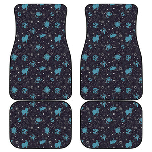 Constellation Zodiac Signs Pattern Print Front and Back Car Floor Mats