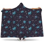 Constellation Zodiac Signs Pattern Print Hooded Blanket