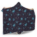 Constellation Zodiac Signs Pattern Print Hooded Blanket