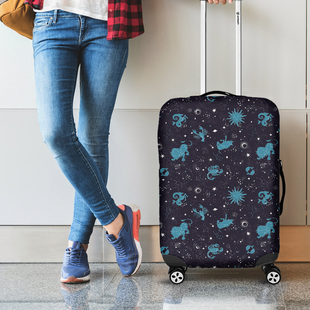 Constellation Zodiac Signs Pattern Print Luggage Cover