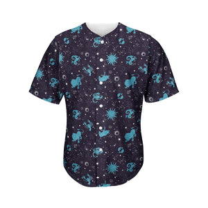 Constellation Zodiac Signs Pattern Print Men's Baseball Jersey