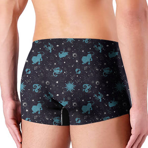 Constellation Zodiac Signs Pattern Print Men's Boxer Briefs