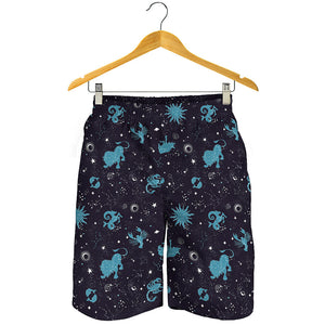 Constellation Zodiac Signs Pattern Print Men's Shorts