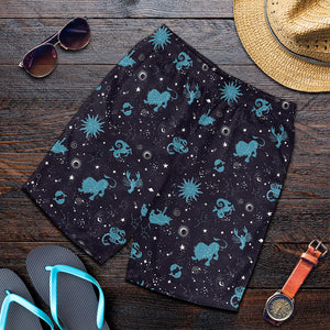 Constellation Zodiac Signs Pattern Print Men's Shorts