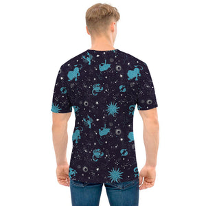 Constellation Zodiac Signs Pattern Print Men's T-Shirt