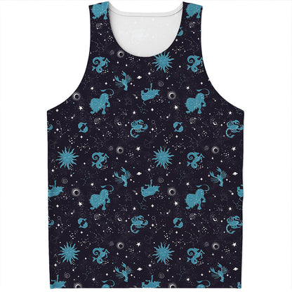 Constellation Zodiac Signs Pattern Print Men's Tank Top