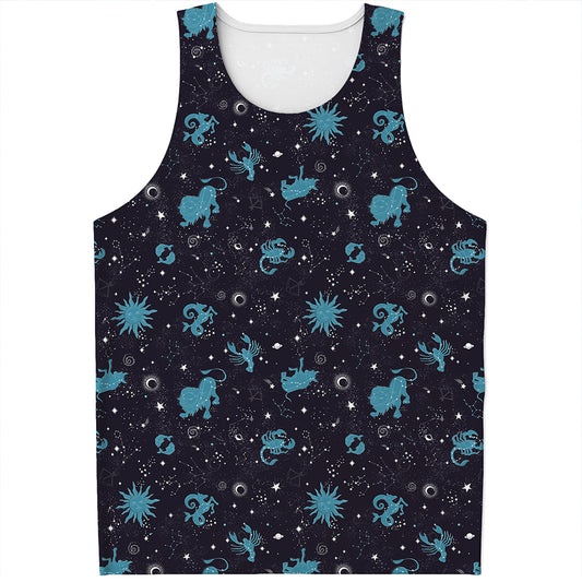 Constellation Zodiac Signs Pattern Print Men's Tank Top