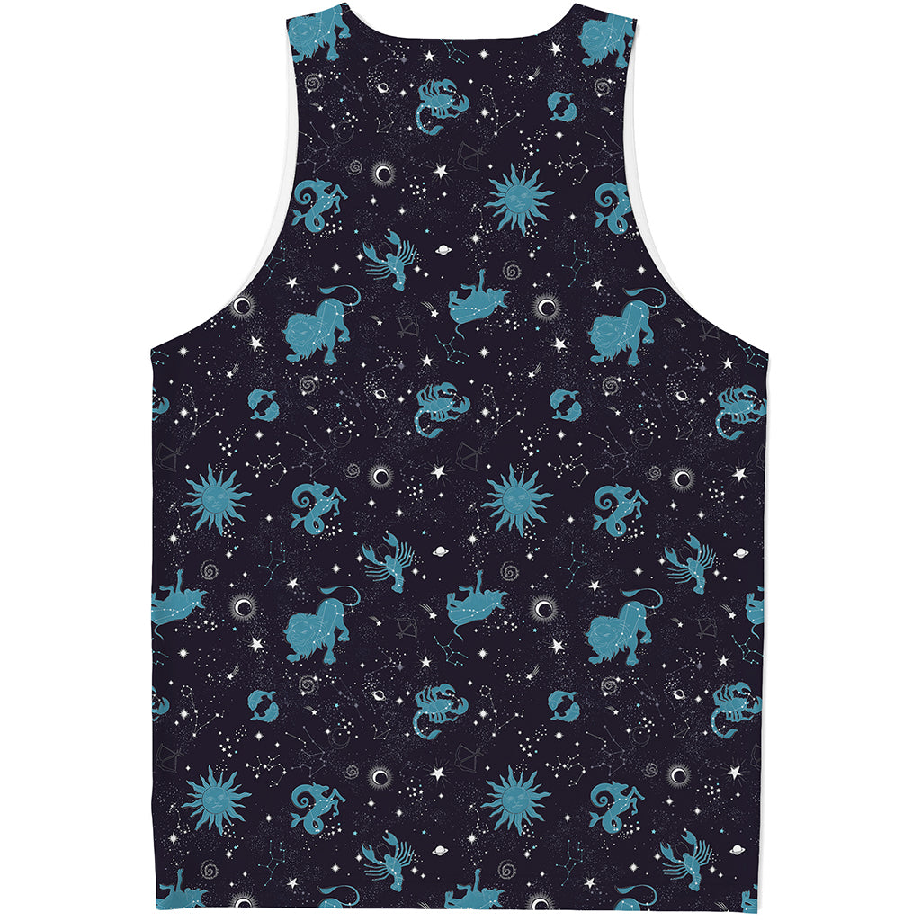 Constellation Zodiac Signs Pattern Print Men's Tank Top
