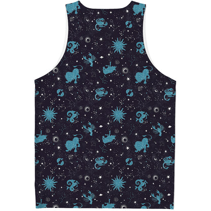 Constellation Zodiac Signs Pattern Print Men's Tank Top