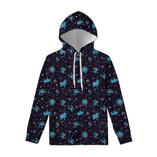 Constellation Zodiac Signs Pattern Print Pullover Hoodie