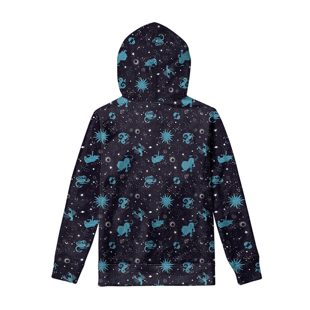Constellation Zodiac Signs Pattern Print Pullover Hoodie