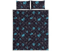Constellation Zodiac Signs Pattern Print Quilt Bed Set