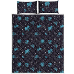 Constellation Zodiac Signs Pattern Print Quilt Bed Set