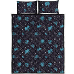 Constellation Zodiac Signs Pattern Print Quilt Bed Set