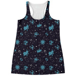 Constellation Zodiac Signs Pattern Print Women's Racerback Tank Top