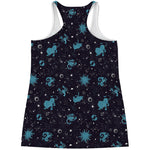 Constellation Zodiac Signs Pattern Print Women's Racerback Tank Top