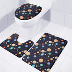 Constellations And Planets Pattern Print 3 Piece Bath Mat Set
