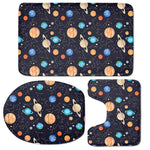 Constellations And Planets Pattern Print 3 Piece Bath Mat Set
