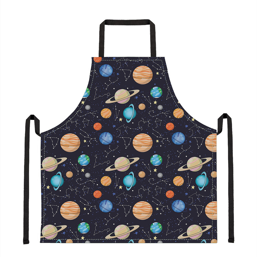 Constellations And Planets Pattern Print Apron