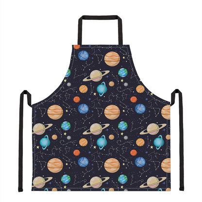Constellations And Planets Pattern Print Apron