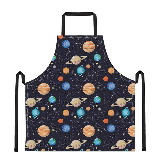 Constellations And Planets Pattern Print Apron