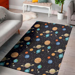 Constellations And Planets Pattern Print Area Rug