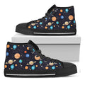 Constellations And Planets Pattern Print Black High Top Sneakers