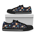 Constellations And Planets Pattern Print Black Low Top Sneakers