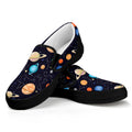 Constellations And Planets Pattern Print Black Slip On Sneakers