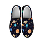 Constellations And Planets Pattern Print Black Slip On Shoes