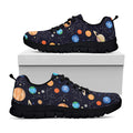 Constellations And Planets Pattern Print Black Running Shoes