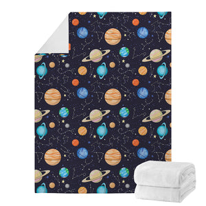 Constellations And Planets Pattern Print Blanket