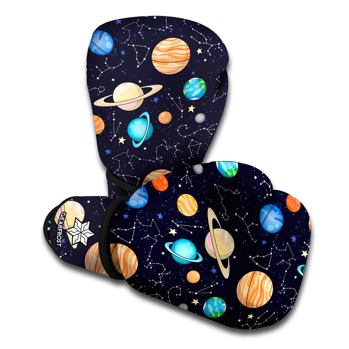 Constellations And Planets Pattern Print Boxing Gloves