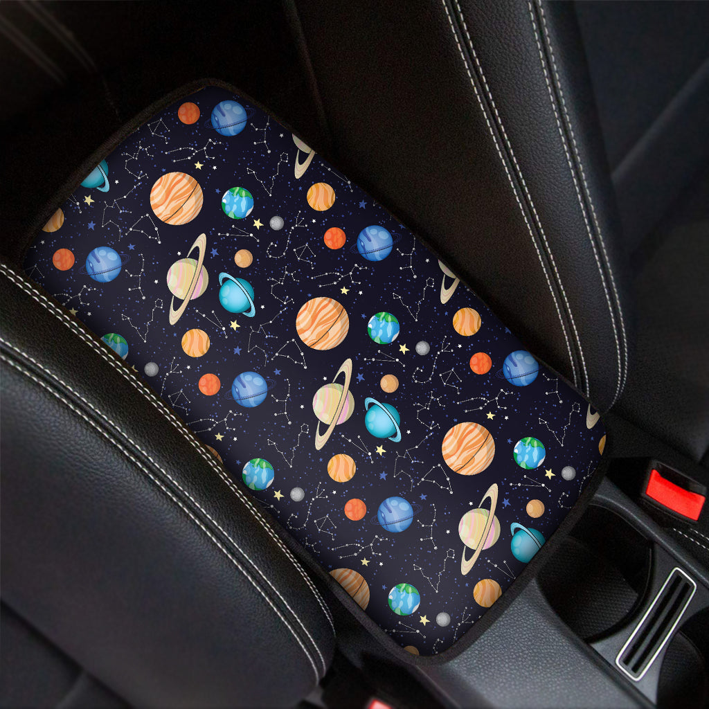 Constellations And Planets Pattern Print Car Center Console Cover