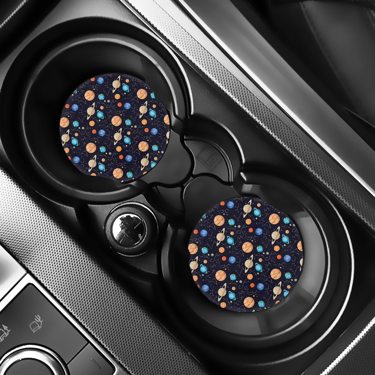 Constellations And Planets Pattern Print Car Coasters