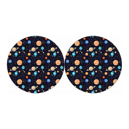 Constellations And Planets Pattern Print Car Coasters