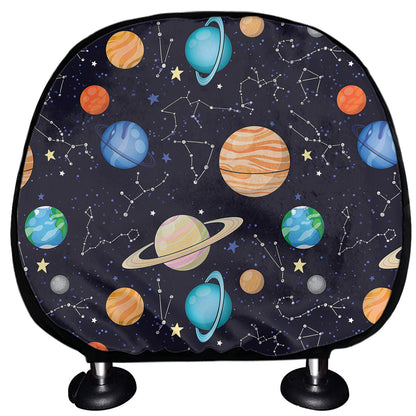 Constellations And Planets Pattern Print Car Headrest Covers