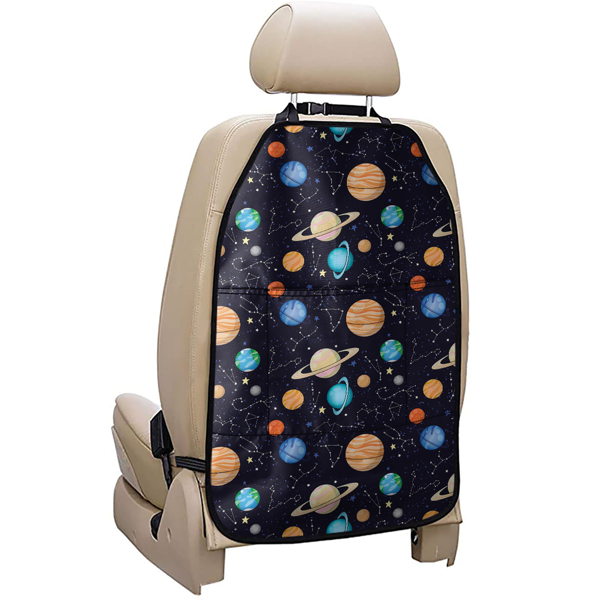 Constellations And Planets Pattern Print Car Seat Organizers