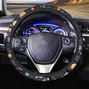 Constellations And Planets Pattern Print Car Steering Wheel Cover