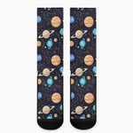 Constellations And Planets Pattern Print Crew Socks