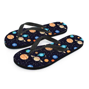 Constellations And Planets Pattern Print Flip Flops