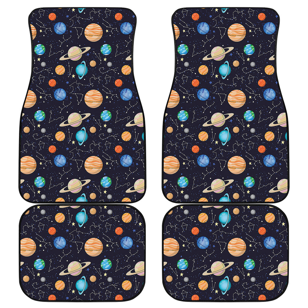 Constellations And Planets Pattern Print Front and Back Car Floor Mats