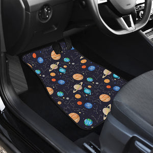Constellations And Planets Pattern Print Front and Back Car Floor Mats