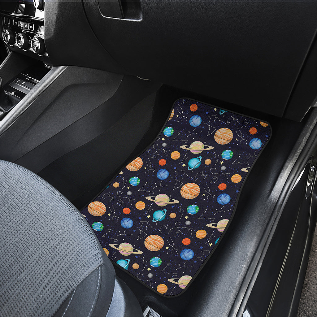 Constellations And Planets Pattern Print Front and Back Car Floor Mats