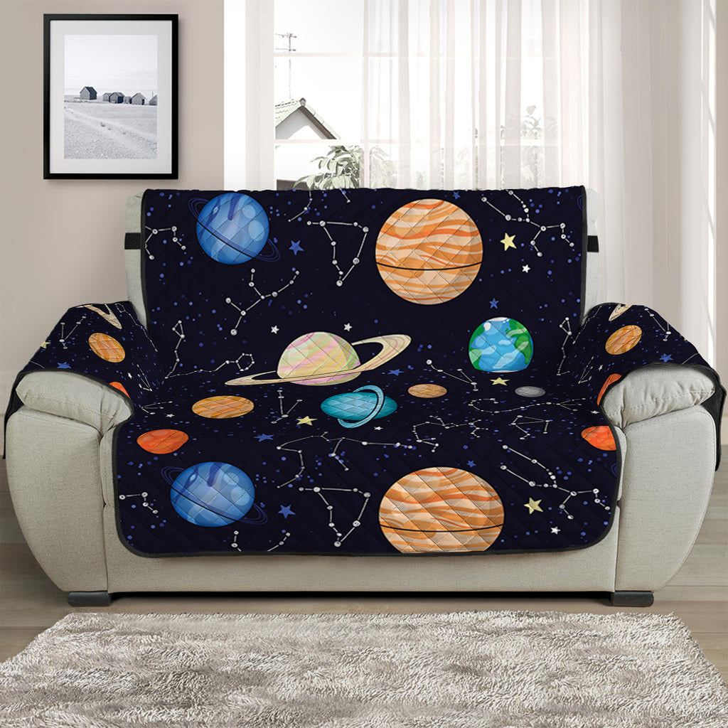 Constellations And Planets Pattern Print Half Sofa Protector