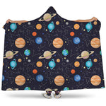 Constellations And Planets Pattern Print Hooded Blanket