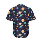 Constellations And Planets Pattern Print Men's Baseball Jersey