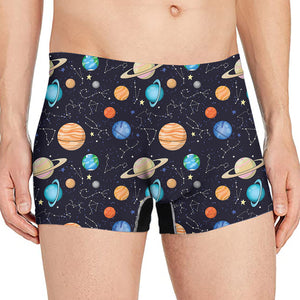 Constellations And Planets Pattern Print Men's Boxer Briefs